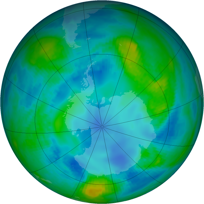Antarctic ozone map for 04 May 1982